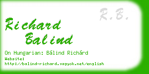 richard balind business card