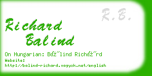 richard balind business card